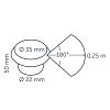 In-lite Puck 22 Rose Silver 12V-0.6W LED Ø22mm Warm White diffuse Ring 34mm