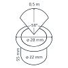 In-lite Hyve 22 RVS Integrated 12V-0.25W LED RVS 22mm WW