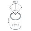 In-lite Hyve 22 Integrated 12V-0.25W LED 22mm WW