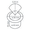 In-lite FUSION 22 RVS Integrated 12V-0.25W LED RVS 22mm WW