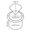 In-lite Big FLUX 60 Integrated 12V-3W LED RVS Ø60mm WW