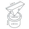 In-lite Big FLUX Asymmetric 60 Integrated 12V-3W LED RVS Ø60mm WW