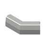 Hoekstuk 13-15x25 cm 135 gr. uitwendig vb grijs