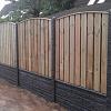 Betonpaal granietmotief ronde kop lange sleuven 3-sponning 10x10x275cm Antraciet