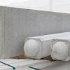 Betonpaal glad ronde kop lange sleuven 3-sponning 10x10x275cm Grijs-Wit