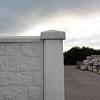 Betonnen afdekmuts Hoek t.b.v. de betonpalen Grijs-Wit
