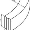 Bochtband 13-15x25-78.5cm R=8 uitwendig vb grijs