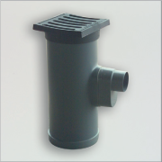 Kolk PVC + Gietijzer Deksel tbv zwaar verkeer 31.5x31.5x70cm uitloop 125 mm