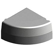 Hoekstuk-Hoekblok 13-15x25 cm uitwendig rond R=0.45 vb grijs
