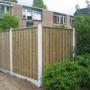 Betonpaal glad ronde kop tussenpaal 10x10x310cm Grijs-Wit
