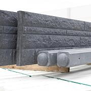 Betonplaat Dubbelzijdig Rotsmotief 184x36x4.8cm Antraciet