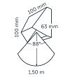 In-lite Wedge Dark wall 12v-1.5w led dark grey warm WW
