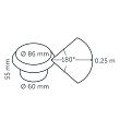 In-lite Puck 60 Rose Silver 12V-1.5W LED Ø60mm Warm White diffuse Ring 86mm