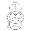 In-lite Hyve 22 RVS Integrated 12V-0.25W LED RVS 22mm WW