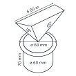 In-lite Big FLUX Asymmetric 60 Integrated 12V-3W LED RVS Ø60mm WW