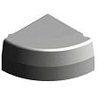 Hoekstuk-Hoekblok 13-15x25 cm uitwendig rond R=0.45 vb grijs