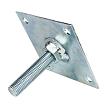 Stelplaat 10x10 cm M16 Verzinkt met vaste moer tbv betonpoer
