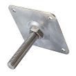 Stelplaat 10x10 cm M16 Verzinkt met meedraaiende moer tbv betonpoer