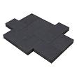 Damme ongetrommeld 20x20x6 cm zwart