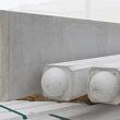 Betonpaal glad ronde kop 3-sponning 10x10x310cm Grijs-Wit