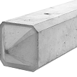 Betonpaal glad diamantkop 3-sponning 10x10x310cm Grijs-Wit (2 onderplaten 26 cm)