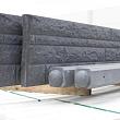Betonplaat Dubbelzijdig Rotsmotief 184x36x4.8cm Antraciet