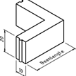 Hoekstuk 10x20 90gr. hd grijs