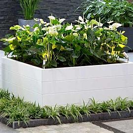 Bloembak Gepoedercoat SB Modulair 240x120x28cm Wit