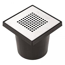 Kolk Vloerput + RVS Deksel 20x20cm Ø75 mm