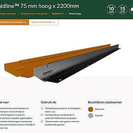 Rigidline 075x2200 mm Gegalvaniseerd per strip 3 grondnagels en verbindingsplaat - RL075GS