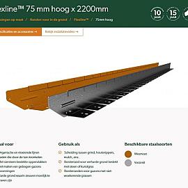 Flexline 075x2200 mm Gegalvaniseerd per strip 3 grondnagels en verbindingsplaat - FL075GS
