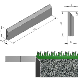 Opsluitband Sans Veu 06x20x100 cm antraciet - onzichtbaar