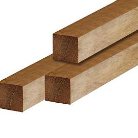 Paal hardhout geschaafd gepunt 6.5x6.5x300 cm
