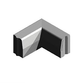Hoekstuk 13-15x25 cm 90 gr. inwendig vb grijs