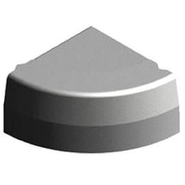 Hoekstuk-Hoekblok 13-15x25 cm uitwendig rond R=0.45 vb grijs