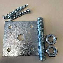 Stelplaat M16 met draadeind voor betonpoeren