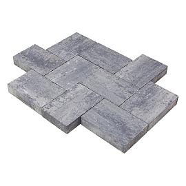 Damme ongetrommeld 20x20x6 cm grijs-zwart