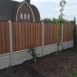 Betonpaal granietmotief diamantkop 3-sponning 10x10x275cm Grijs-Wit