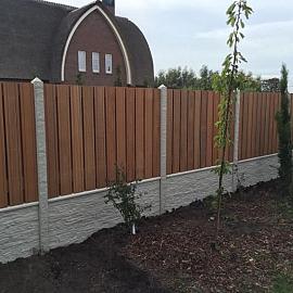 Betonpaal granietmotief diamantkop lange sleuven 3-sponning 10x10x275cm Grijs-Wit