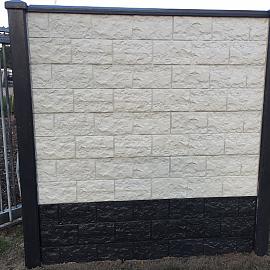 Betonplaat Dubbelzijdig Elbe-motief 184x36x4.8cm Grijs-Wit