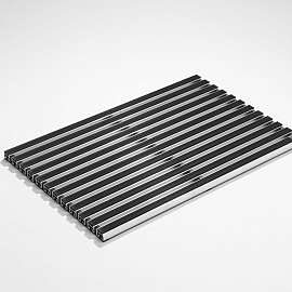 ACO Aluminium met rubberstroken. zwart 50x100x6.2