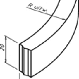 Bochtband 10x20x78.5 cm R=12 Grijs HD