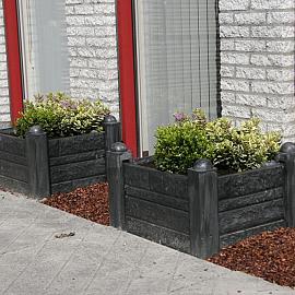 Betonpaal glad diamantkop t.b.v. bloembak hoekpaal 10x10x100cm antraciet