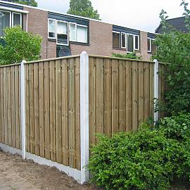 Betonpaal glad ronde kop tussenpaal 10x10x180cm Grijs-Wit