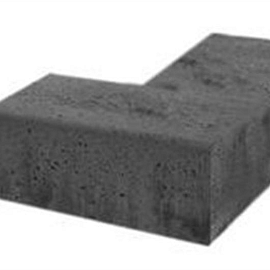 Schellevis Traptrede hoekstuk (massief) binnen 90° Grijs 37x15