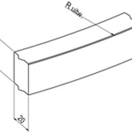 Bochtband 18-20x25-78.5 cm R=2  vb grijs uitwendig