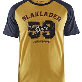 T-shirt Limited Retro Blaklader since 1959 940410423686L Geel-Marineblauw mt. L