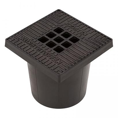 Kolk Vloerput + Gietijzer Deksel 20x20cm Ø75 mm