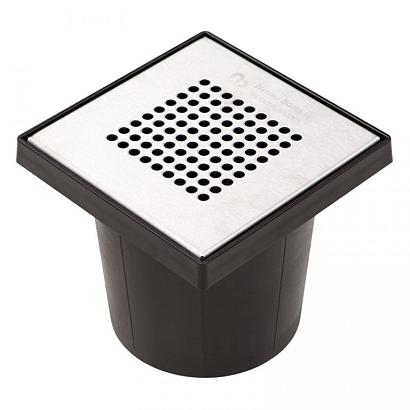 Kolk Vloerput + RVS Deksel 20x20cm Ø75 mm