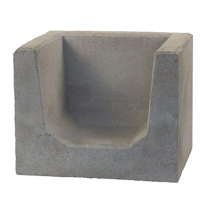 U-element hoeksteen 50x40x40cm Grijs